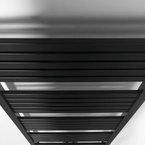 Bruckner GRUNT fürdőszobai radiátor, középső bekötés, 500x1330 mm, 611 W, matt fekete (600.122.6)