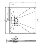 Sanotechnik SMC 80 szögletes zuhanytálca, betonszürke (8080G)