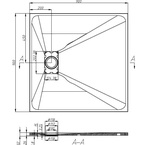 Sanotechnik SMC 90 szögletes zuhanytálca, betonszürke (9090G)