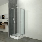 Sanotechnik Sarokbejárat króm 89-90x89-90x190cm (B1390C)