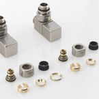 Sapho CUBE csatlakozó készlet szett, sarokszeleppel, szögletes, szálcsiszolt inox (CP4510S)