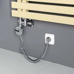 Sapho TWIN COMBI csatlakozókészlet radiátorhoz, középső bekötés, 50 mm, jobbos, króm (CP461S)