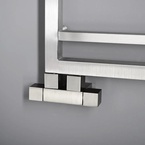 Sapho CUBE TWIN csatlakozókészlet radiátorhoz, középső bekötés, 50 mm, csiszolt inox (CP582S)