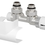 Aqualine TOP 50 csatlakozó készlet, középső bekötéshez, termosztáttal, bekötés: 50 mm, jobbos, fehér (CP9720S)