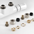 Aqualine TOP 50 csatlakozó készlet, középső bekötéshez, termosztáttal, bekötés: 50 mm, jobbos, fehér (CP9720S)