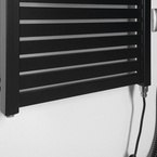 Aqualine TONDI-E elektromos fürdőszobai radiátor, 450x970 mm, 300 W, matt fekete (DE456T)