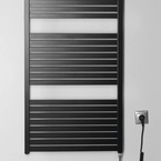 Aqualine TONDI-E elektromos fürdőszobai radiátor, 600x970 mm, 400 W, matt fekete (DE466T)