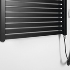 Aqualine TONDI-E elektromos fürdőszobai radiátor, 600x970 mm, 400 W, matt fekete (DE466T)