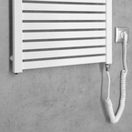 Aqualine TONDI-E elektromos fürdőszobai radiátor, 450x1330 mm, 500 W, fehér (DE470T)