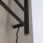 Sapho REDONDO elektromos törölköző szárító radiátor, 630x1160 mm, 130 W, fekete (ER230BV)