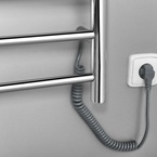 Sapho REDONDO elektromos törölköző szárító radiátor, 600x1500x102 mm, 130 W, polírozott inox (ER250V)