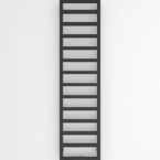 Sapho GIANLUCA fürdőszobai radiátor, 400x1590 mm, 509 W, matt fekete (GL159B)