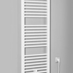 Aqualine DIRECT-E elektromos fürdőszobai radiátor fűtőpatronnal, egyenes, 450x1320 mm, 400 W, fehér (ILE34T)