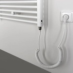 Aqualine DIRECT-E elektromos fürdőszobai radiátor fűtőpatronnal, egyenes, 600x1320 mm, 600 W, fehér (ILE36T)