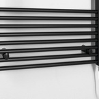 Aqualine DIRECT-E elektromos fürdőszobai radiátor fűtőpatronnal, egyenes, 600x1680 mm, 800 W, fekete (ILE66TB)