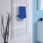 Aqualine DIRECT-E elektromos fürdőszobai radiátor fűtőpatronnal, egyenes, 450x960 mm, 300 W, fehér (ILE94T)