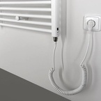 Aqualine DIRECT-E elektromos fürdőszobai radiátor fűtőpatronnal, egyenes, 450x960 mm, 300 W, fehér (ILE94T)