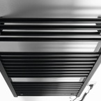 Aqualine DIRECT-E elektromos fürdőszobai radiátor fűtőpatronnal, egyenes, 600x960 mm, 400 W, fekete (ILE96TB)