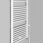 Aqualine DIRECT-E elektromos fürdőszobai radiátor fűtőpatronnal, egyenes, 600x960 mm, 400 W, fehér (ILE96T)
