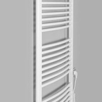 Aqualine ORBIT-E elektromos fürdőszobai radiátor fűtőpatronnal, íves, 600x1320 mm, 600 W, fehér (ILEO36T)
