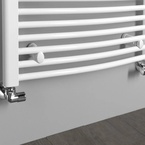 Aqualine ORBIT fürdőszobai radiátor, íves, 750x1850 mm, 1439 W, fehér (ILO87T)