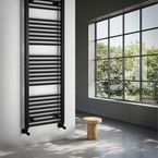 Aqualine DIRECT fürdőszobai radiátor, egyenes, 450x1320 mm, 594 W, matt fekete (ILR34B)