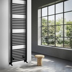 Aqualine DIRECT fürdőszobai radiátor, egyenes, 450x1680 mm, 757 W, matt fekete (ILR64B)