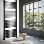 Aqualine DIRECT fürdőszobai radiátor, egyenes, 600x1680 mm, 1013 W, matt fekete (ILR66B)