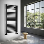 Aqualine DIRECT fürdőszobai radiátor, egyenes, 450x960 mm, 447 W, matt fekete (ILR94B)