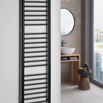 Sapho DINA fürdőszobai radiátor, 400x1560 mm, 477 W, matt fekete (IR374B)