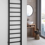 Sapho METRO LIGHT fürdőszobai radiátor, 400x1500 mm, 323 W, matt fekete (IR447TB)