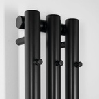 Sapho PILON fürdőszobai radiátor, 3 fogassal, 196x1800 mm, 437 W, matt fekete (IZ128T)