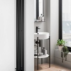 Sapho PILON fürdőszobai radiátor, 3 fogassal, 196x1800 mm, 437 W, matt fekete (IZ128T)