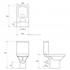 Cersanit EASY PEREM NÉLKÜLI KOMPAKT WC+ WC TETŐ LECSAPÓDÁSMENTES EASY-OFF