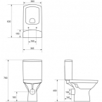 Cersanit EASY PEREM NÉLKÜLI KOMPAKT WC+ WC TETŐ LECSAPÓDÁSMENTES