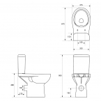 Cersanit ETITUDA KOMPAKT WC, PEREM NÉLKÜLI, MOZGÁSKORLÁOZOTTAKNAK, TETŐ NÉLKÜL