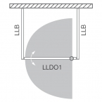 Roltechnik LLDO1 + LLB szögletes tuskabin egy nyíló ajtóval