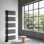 Sapho NYMPHA fürdőszobai radiátor, 500x1250 mm, 518 W, matt fekete (LLN125B)