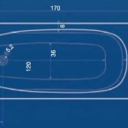 Sanotechnik LINEA testformájú fürdőkád