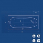 Sanotechnik LINEA MAXI testformájú fürdőkád