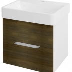 MEDINA mosdótartó szekrény, 2 fiókkal, 57x50,7x48,5cm, matt fehér/grafit tölgy (MD061)