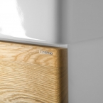 MEDINA mosdótartó szekrény, 2 fiókkal, 57x50,7x48,5cm, matt fehér/natúr tölgy (MD062)
