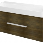 MEDINA mosdótartó szekrény, 2 fiókkal, 117x50,5x48,5cm, matt fehér/grafit tölgy (MD121)