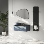 Sapho TABELLA fürdőszobai radiátor, 370x1590 mm, 550 W, matt fekete (MI1539)