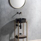 Sapho NOTION kerek keretes tükör, átm. 60 cm, matt arany