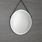 Sapho ORBITER kerek tükör LED világítással akasztóval, átm. 60 cm, matt fekete