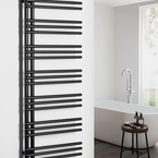 Aqualine POSEIDON fürdőszobai radiátor, 550x1340 mm, 501 W, matt fekete (PS513B)