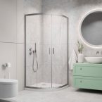 Radaway Alienta Brushed Nickel A/E íves szálcsiszolt króm zuhanykabin