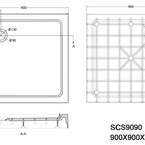 Sanotechnik SMC 90 szögletes zuhanytálca, előlappal (SCS9090)