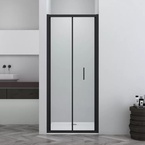 Sanotechnik SANOSLIM csuklóajtó, 90 cm, matt fekete (SLF90B)
